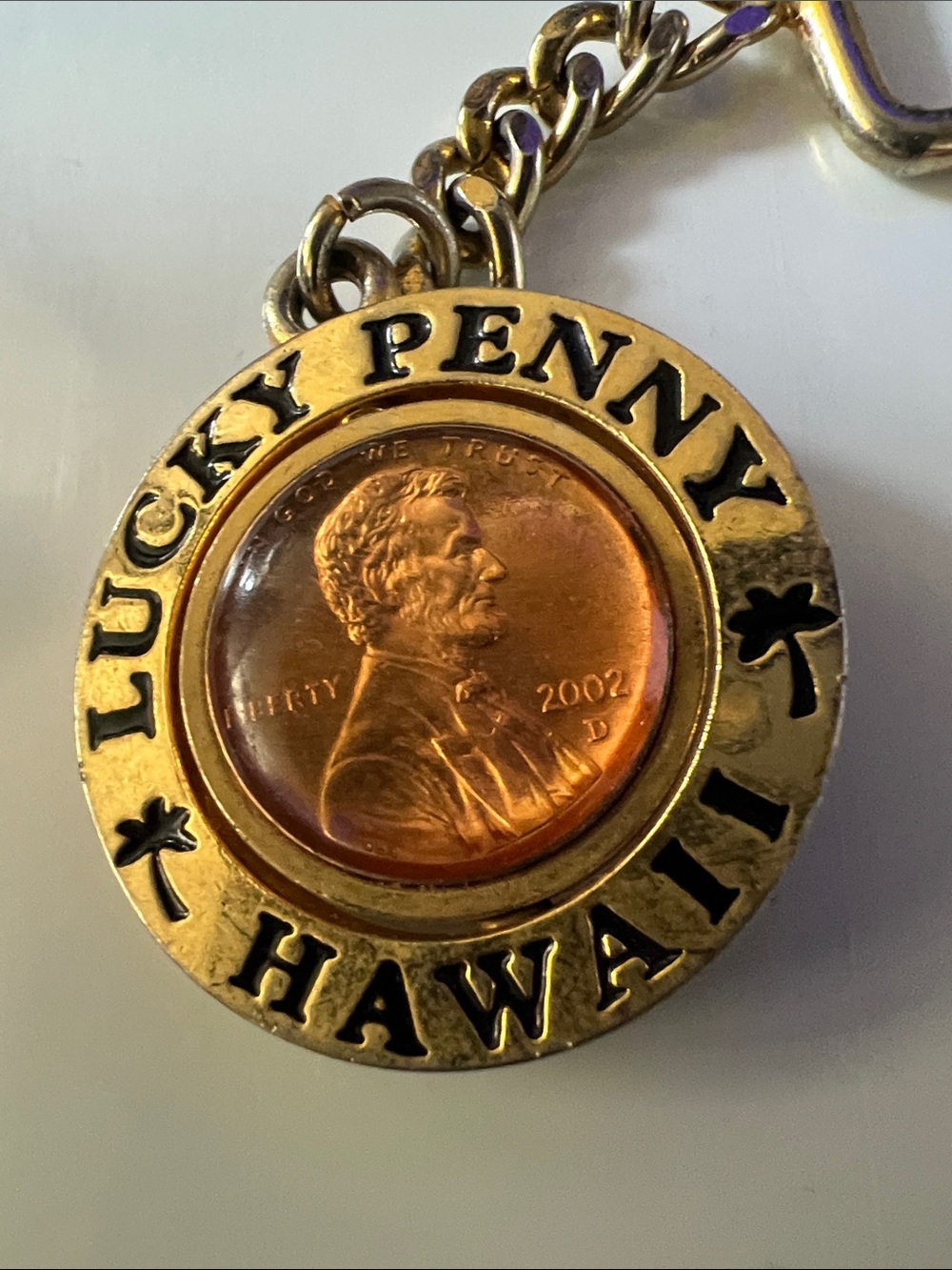 Lucky Brand Gold-Tone Lucky Penny Hawaii Keychain